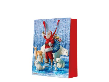 darkova taska velka santa claus with animals 30x12x41 cm