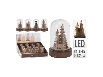 vanocni scena s led osvetlenim ve skelne kopuli hneda mix cena 1ks