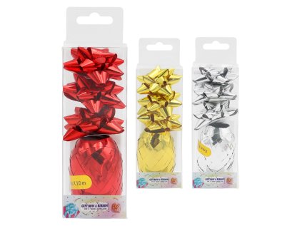 rozeta 45 mm stuha 5 mm x 10 m mix 3 barev na blistru