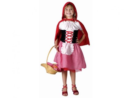 detsky kostym cervena karkulka halenka sukne plast s kapuci velikost 110 120 cm