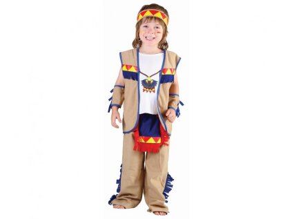 detsky indiansky kostym kosile s vestou kalhoty celenka rukavy velikost 92 104 cm