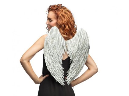 andelska kridla stribrna 50 x 55 cm kostymovy doplnek