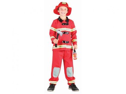 detsky kostym hasic kosile kalhoty cepice velikost 120 130 cm