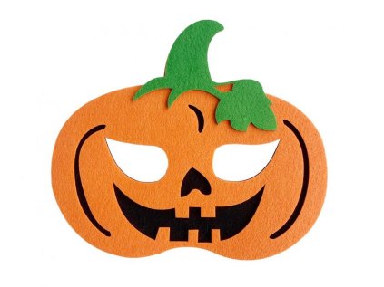 strasidelna maska na oblicej z dyne 18x17 cm