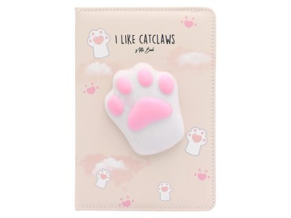 detsky zapisnik a5 80 listu mekke pu desky kocici tlapka