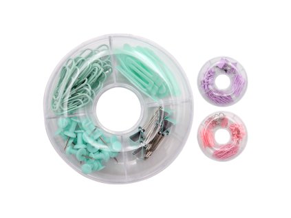 kancelarska sada 4v1 klipy spony spony smes pastelovych barev