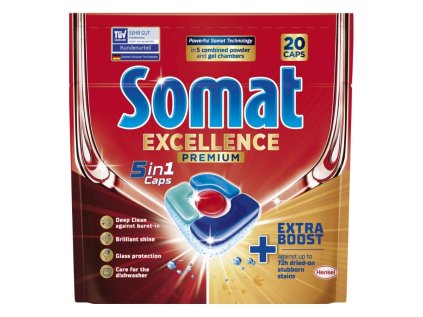 somat excellence premium 5v1 tablety do mycky 20 ks