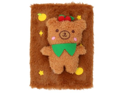 detsky zapisnik 13 x 19 cm 80 listu plysova obalka medvidek