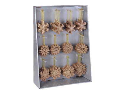 vanocni ozdoba pp medena vlocka 10 cm mix 1ks