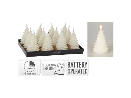 led svicka s casovacem 17 cm realisticky plamen bile trpytky