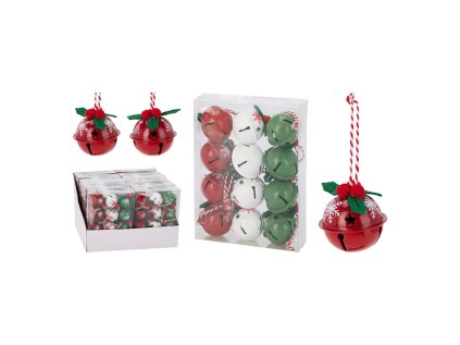 vanocni ozdoby rolnicky 4 cm 3 barvy sada 12 kusu