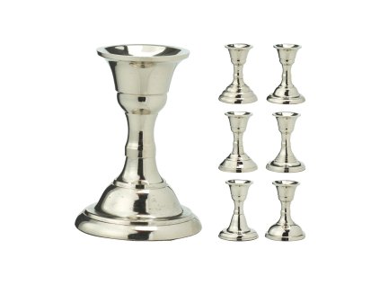 kovovy svicen 8 cm stribrny mix 1ks