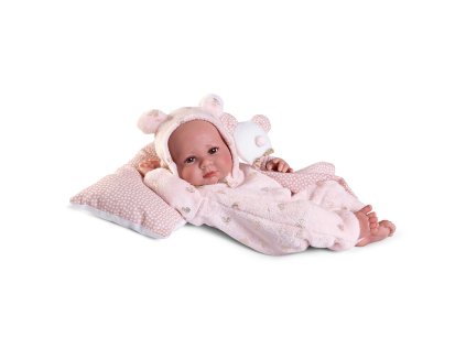 novorozena panenka erika v ruzovem overalu s satkem 42 cm