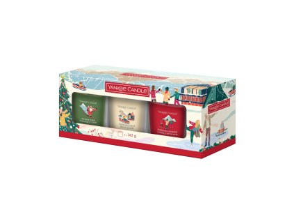 vanocni sada 3x tumbler mala svicka ve skle