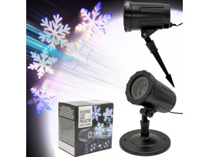 rotacni led projektor snehove vlocky vnejsi pouziti