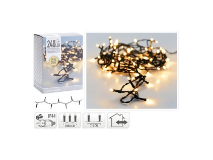 svetelny retez 240 led extra bily teply delka 18 m 230v venk pouziti