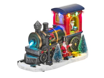 vanocni express scena s figurkami a led osvetlenim 22 cm