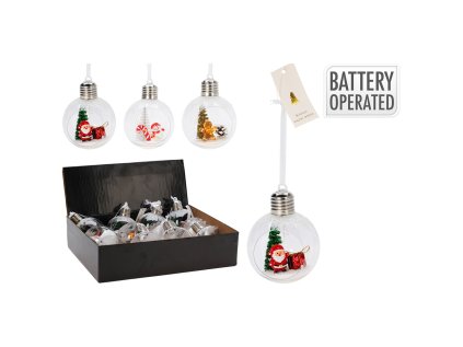 vanocni koule 80 mm s led svetlem a figurkami mix 3 provedeni cena 1ks