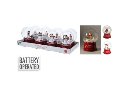 snehova koule s vanocni scenou a led osvetlenim 12 cm mix 2 variant