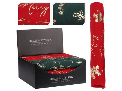 organza latkova 28x300 cm potisk zlate barvy mix 2 barev motivu