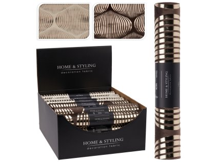 organza latkova 28x150 cm zlate pruhovane tvary mix 2 barev