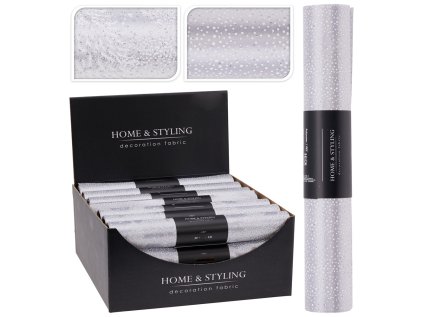 organza latkova 28x250 cm stromek tecky stribrna barva mix