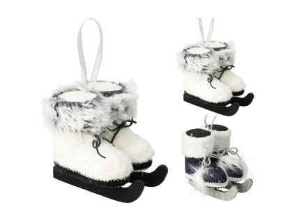 vanocni ozdoba brusle 12 cm na zaveseni 2 barvy cena za 1 ks