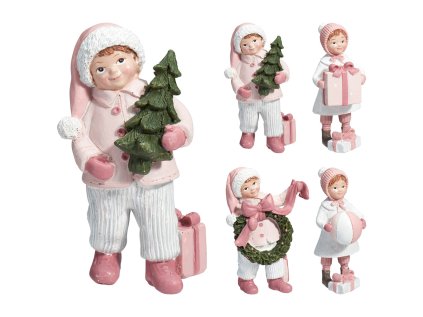 vanocni figurka chlapce divky 120 mm mix 4 vzoru cena za 1 ks