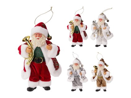 vanocni ozdoba mikulas s rohem 18 cm na zaveseni 4 varianty cena je za 1 kus