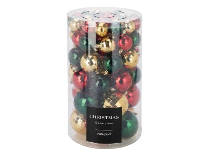 vanocni koule pp disco mix barev 40 az 80 mm sada 64 ks