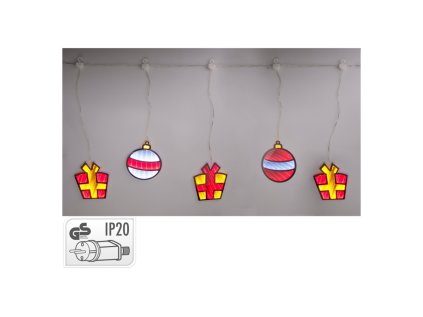 svetelna dekorace na zaveseni 100x55 cm s led vanocni kouli darek