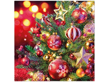 ubrousky paw l 33x33cm baubles and stars