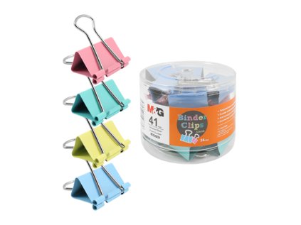 klip binder m g barevny 41 mm 24 ks