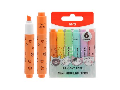 zvyraznovac m g mini so many cats pastel sada 6 ks