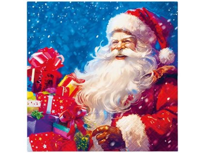 ubrousky paw l 33x33cm santa claus with gift boxes