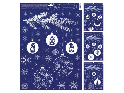 adhezni nalepky junior 30x42 cm vanocni koule mix cena 1 bal