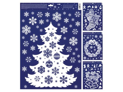 adhezni nalepky junior 30x42 cm vanocni dekorace mix cena 1 bal