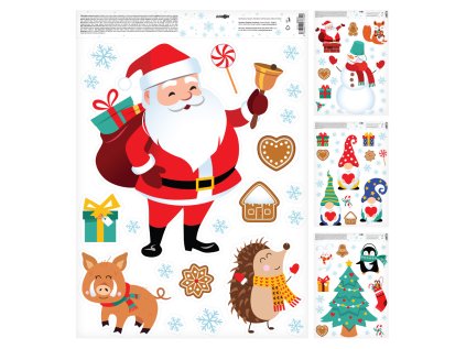adhezni nalepky junior 30x42 cm detska vanocni edice mix cena 1 bal