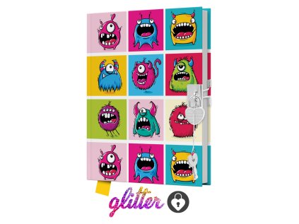 pamatnik junior 14x18 cm 80 list cisty se zamkem monsters