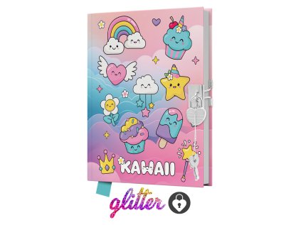 pamatnik junior 14x18 cm 80 list cisty se zamkem kawaii