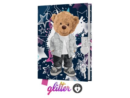 pamatnik junior 14x18 cm 80 list cisty se zamkem teddy bear