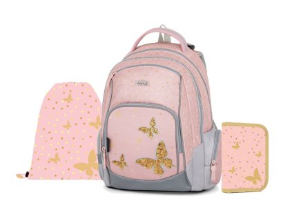 Oxybag sada Set 3dílný OXY GO Motýl batoh, penál, sáček 0-47324