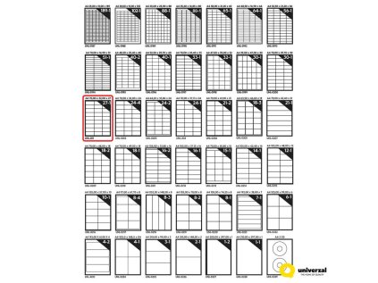 Samolepicí etikety A4 70 x 32 x 27, 100 listů