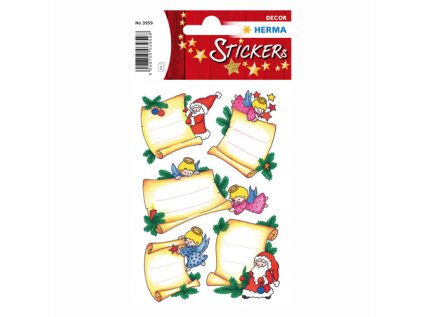 vanocni nalepka na popisovani listy glitter