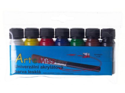 Sada univerzálních akrylátových barev 7 x 12 g - lesklá