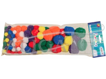 Bambulky POM-MIX barvy, balení 100ks