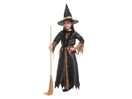 Kostým čarodějnice černý, vel. S 100-110 cm