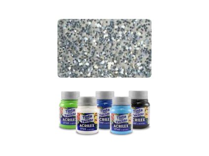 acr barva na textil 37ml glitter silver