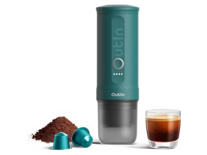 outin nano portable espresso machine teal