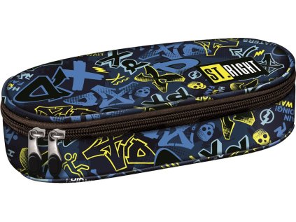 Penál oválný St.RIGHT - XD ART, PC-01, rozměry: 23 x 9,5 x 6 cm